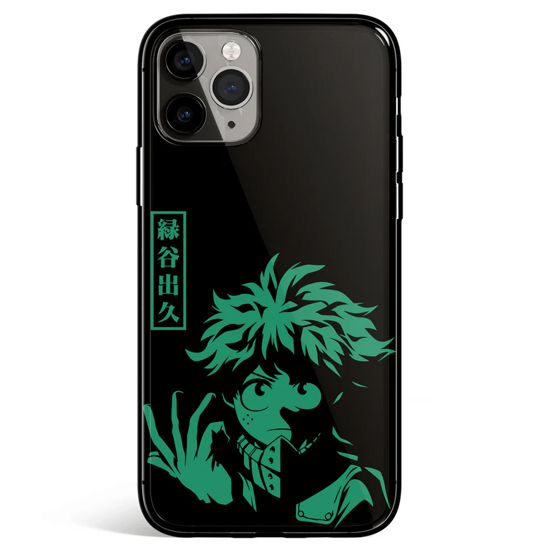My Hero Academia Deku Izuku Tempered Glass Soft Silicone iPhone Case
