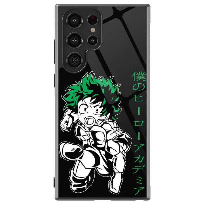 My Hero Academia Deku Izuku Tempered Glass Tough Soft Silicone Samsung Case