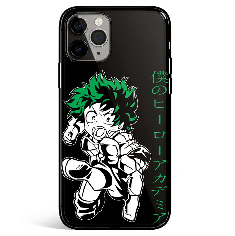 My Hero Academia Deku Izuku Tempered Glass Soft Silicone iPhone Case