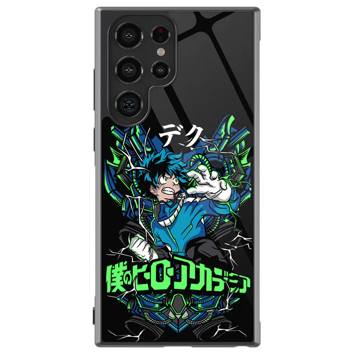 My Hero Academia Deku Izuku Tempered Glass Tough Soft Silicone Samsung Case