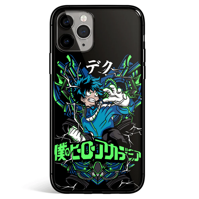 My Hero Academia Deku Izuku Tempered Glass Soft Silicone iPhone Case