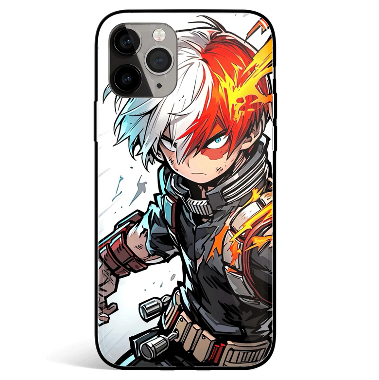 My Hero Academia Shoto Fanart Tempered Glass Soft Silicone iPhone Case