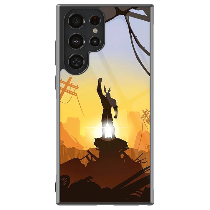 My Hero Academia All Might Tempered Glass Tough Soft Silicone Samsung Case