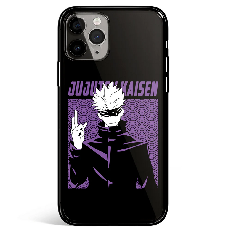Jujutsu Kaisen Gojo Purple Tempered Glass Soft Silicone iPhone Case
