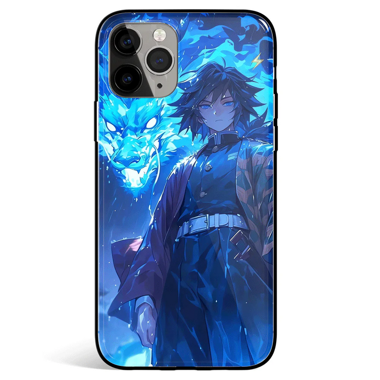 Demon Slayer Tanjiro and Nezuko Tempered Glass Soft Silicone iPhone Case