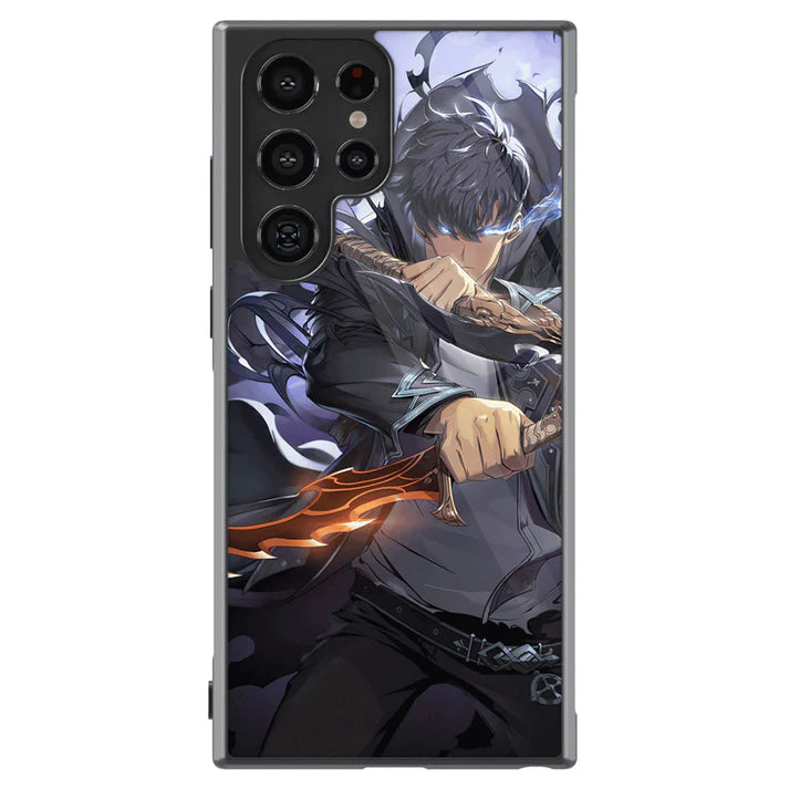 Solo Leveling Sung Jin-woo Sword Tempered Glass Tough Samsung Phone Case