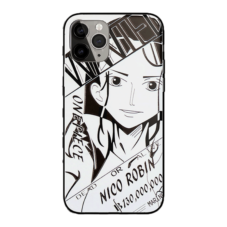 One Piece Robin Characters Sketch Tempered Glass Phone Case