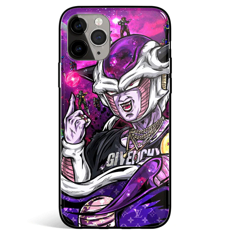 Fanart Stylish Frieza Tempered Glass Soft Silicone iPhone Case