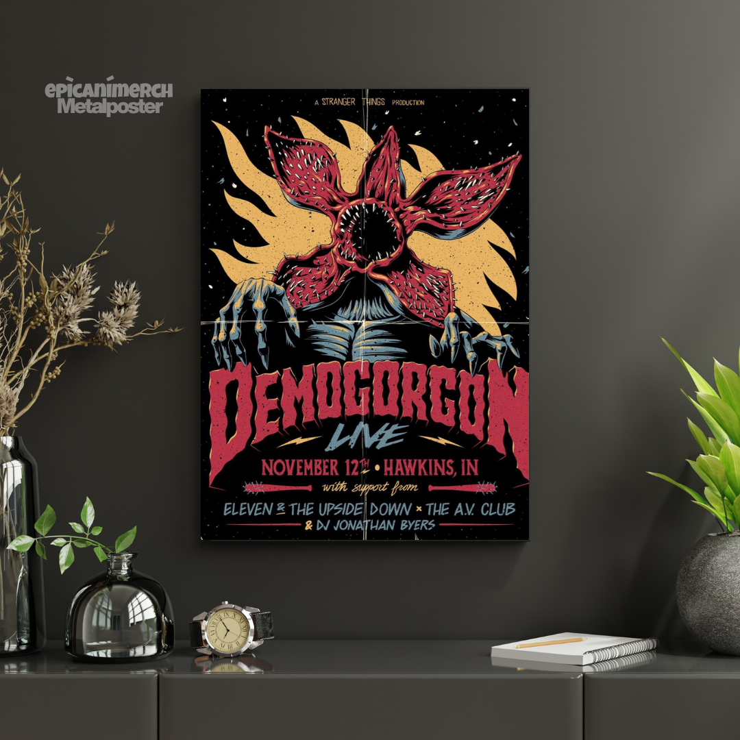 Stranger Things Demogorgon Metal Poster – Horror Aesthetic