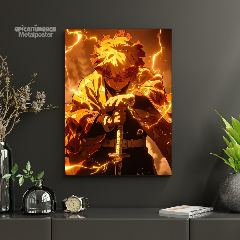 Demon Slayer โ Inosuke โBeast Breathing Rageโ Premium Metal Poster