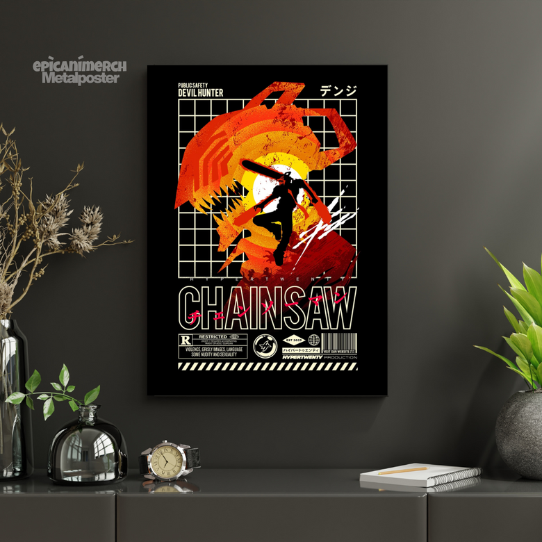 Chainsaw Man: Retro Sunset Devil Hunter Poster
