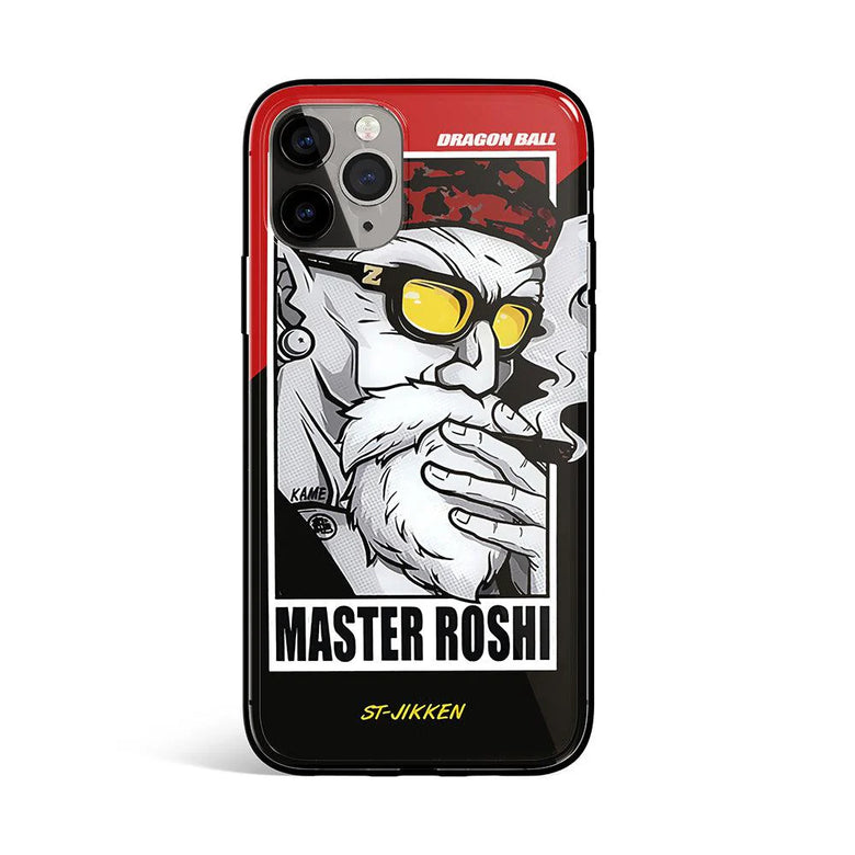 Smoking Master Roshi Tempered Glass Soft Silicone Phone Case