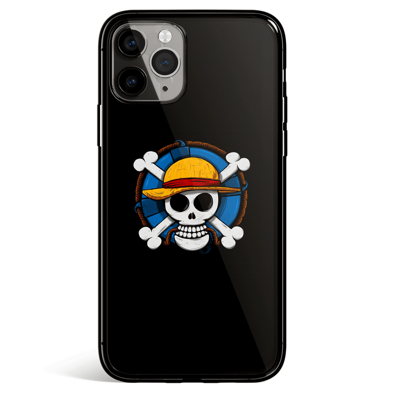 One Piece Straw Hat Skull iPhone Tempered Glass Soft Silicone Phone Case