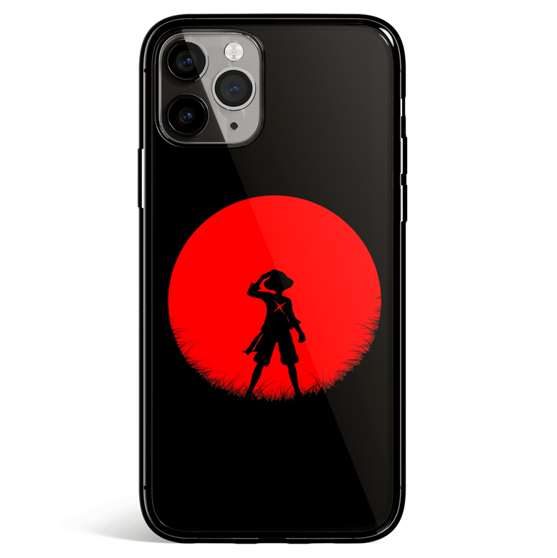 One Piece Luffy & Sunset iPhone Tempered Glass Soft Silicone Phone Case