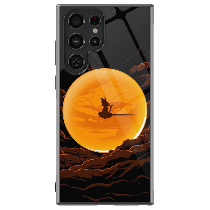 The Dragon Ball and Goku Cloud Tempered Glass Tough Samsung Phone Case
