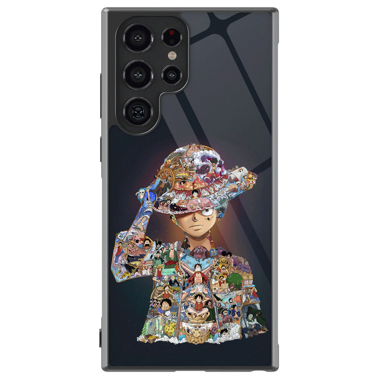 One Piece Whole Life of Luffy Samsung Tempered Glass Tough Phone Case