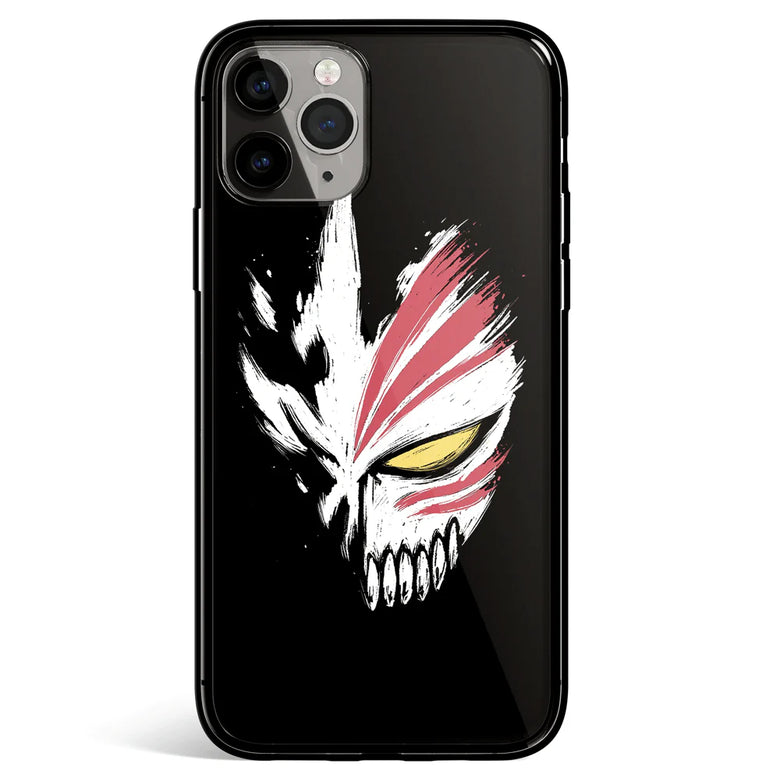 Bleach Ichigo Mask White Tempered Glass Soft Silicone iPhone Case