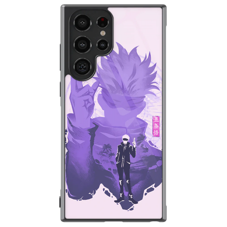 Jujutsu Kaisen Satoru Gojo Purple Silhouette Tempered Glass Tough Samsung Phone Case
