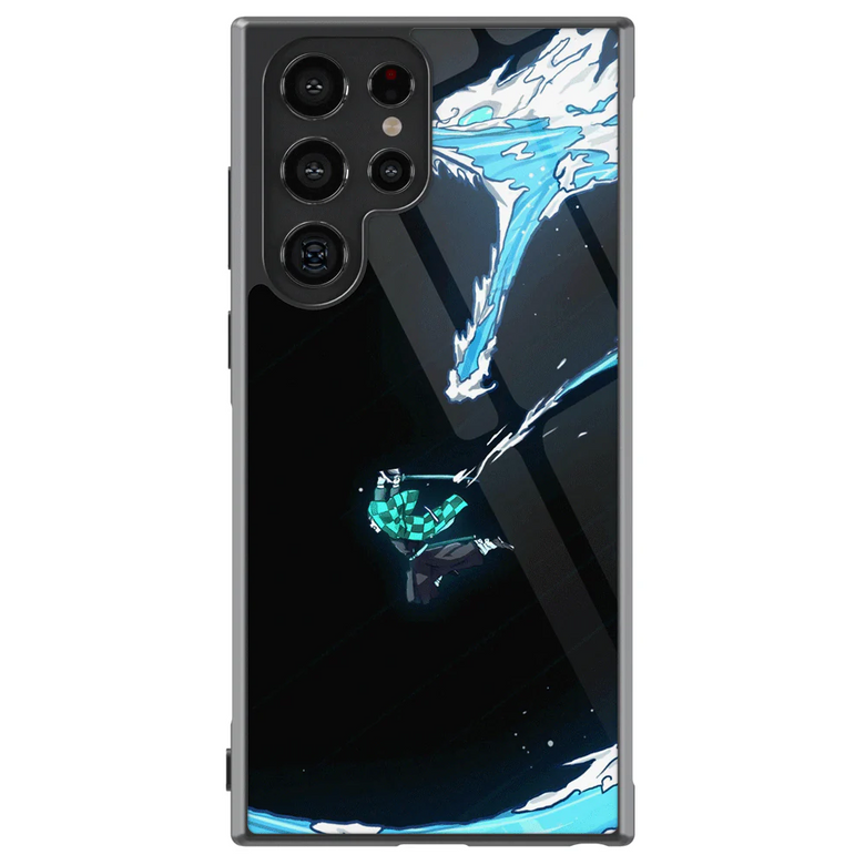 Demon Slayer Tanjiro Water One Hashira Tempered Glass Tough Soft Silicone Samsung Case