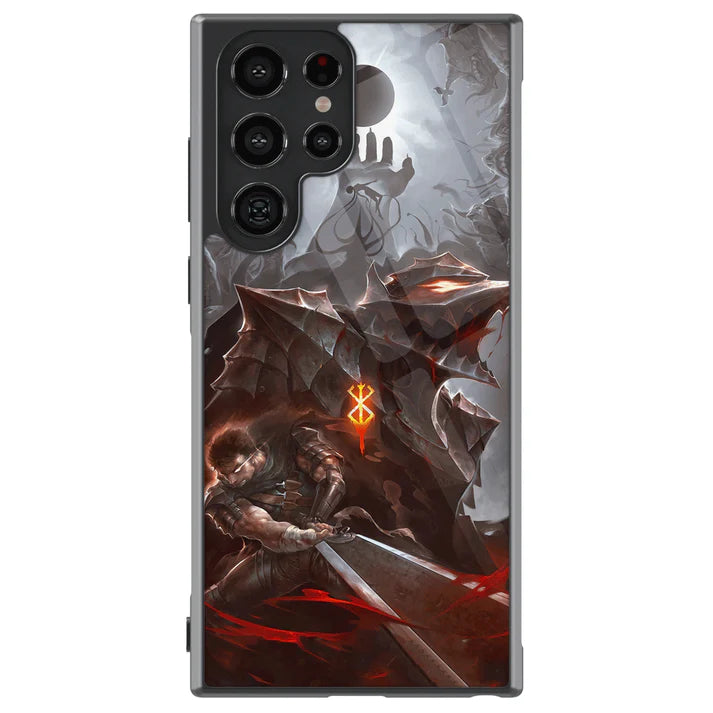 Berserk Tempered Glass Tough Soft Silicone Samsung Case