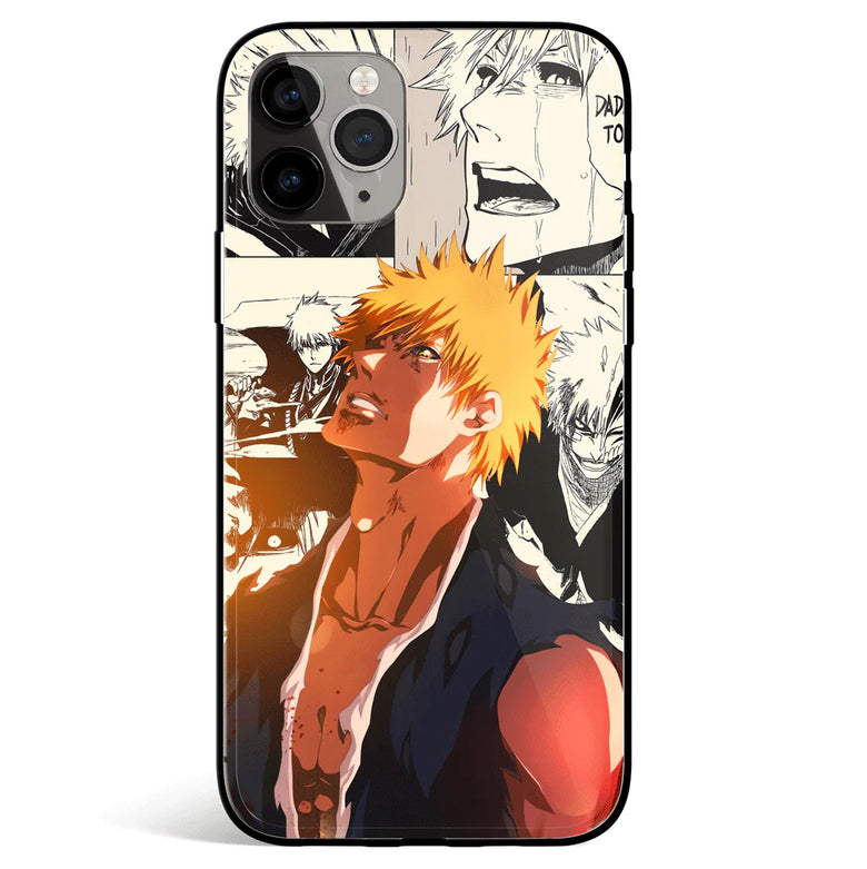 Bleach Ichigo Manga Tempered Glass Soft Silicone iPhone Case