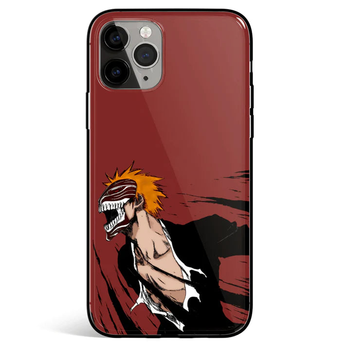 Bleach Hollowified Ichigo Tempered Glass Soft Silicone iPhone Case