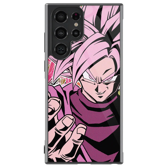 Dragon Ball Goku Pink Tempered Glass Tough Samsung Case