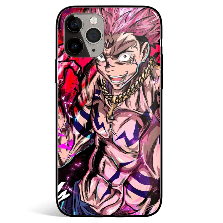 Jujutsu Kaisen Pop Style Fanart Tempered Glass Soft Silicone iPhone Case
