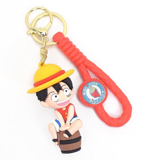 Anime Luffy With Barrel 3D Keychain