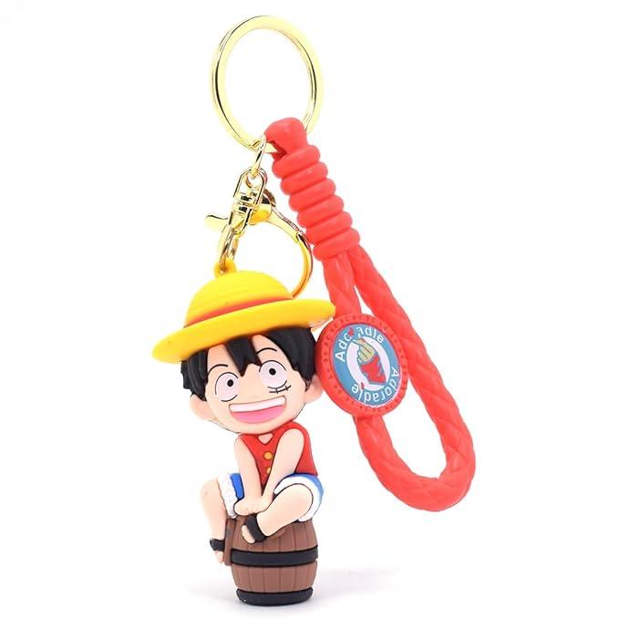 Anime Luffy With Barrel 3D Keychain