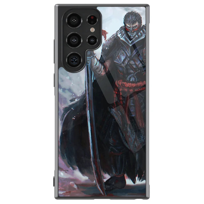 Berserk Samurai Guts Tempered Glass Tough Soft Silicone Samsung Case