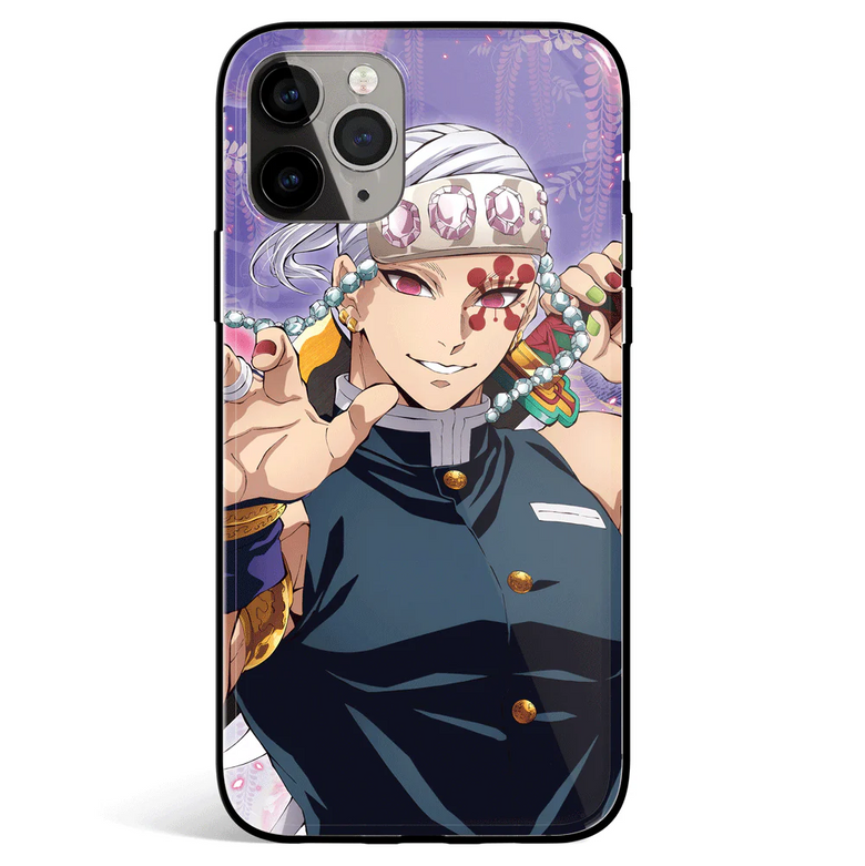 Demon Slayer Tengen Tempered Glass Soft Silicone iPhone Case