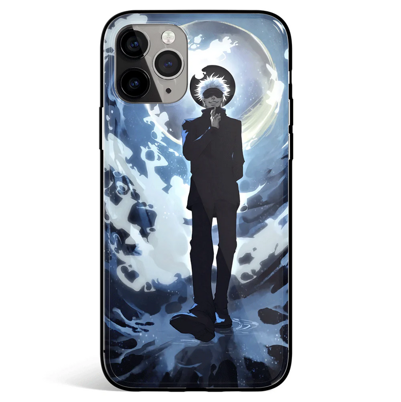 Jujutsu Kaisen Gojo Tempered Glass Soft Silicone iPhone Case