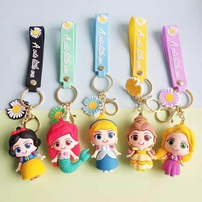 Princess 5 Designs 3D Keychain Set Any One