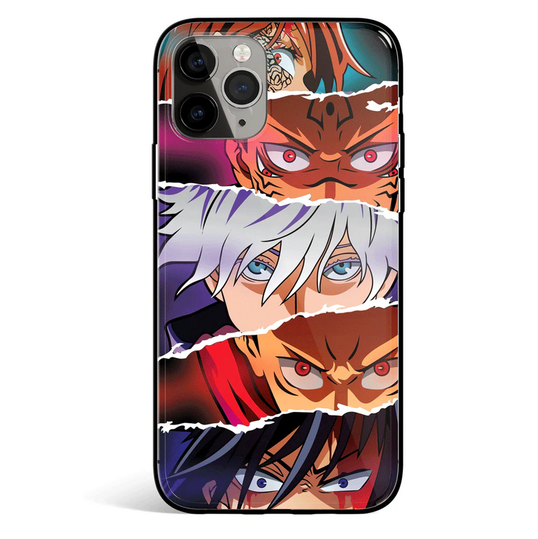 Jujutsu Kaisen Eyes 1 Tempered Glass Soft Silicone iPhone Case
