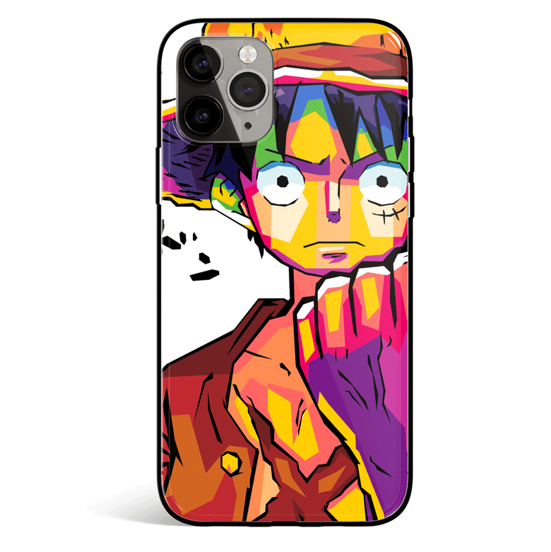 One Piece Determined Luffy Tempered Glass Soft Silicone iPhone Case
