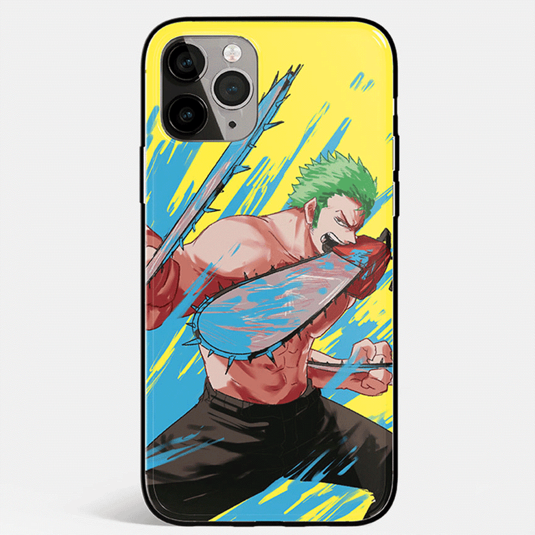 One Piece Zoro Anime Tempered Glass Soft Silicone Phone Case
