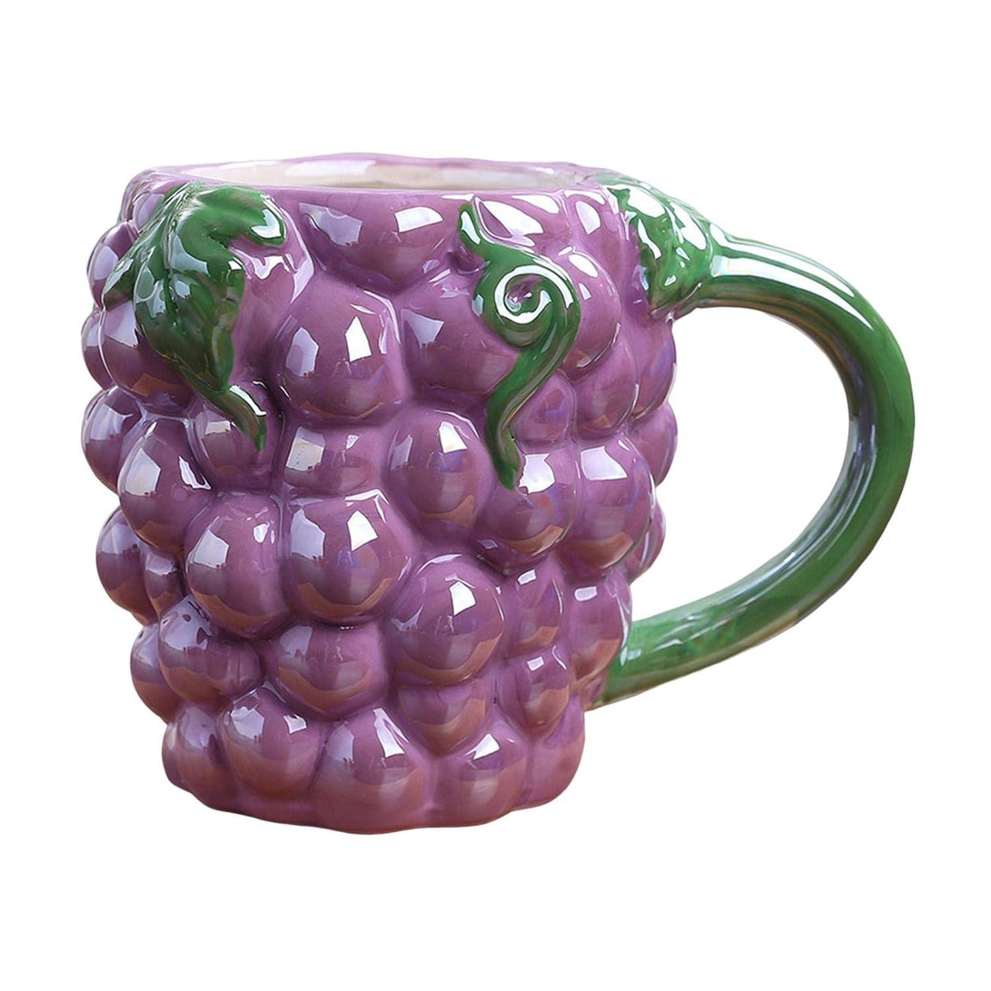 Grapes Ceramic Fruit Shape Glazed Ceramic Coffee Mug (450 ml)