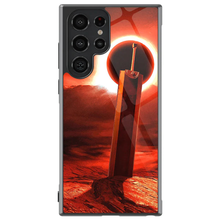 Berserk Demon Mark Tempered Glass Tough Soft Silicone Samsung Case