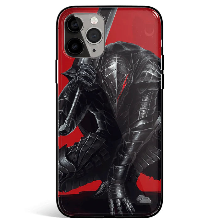 Berserk Luxurious Bberserker Armor Tempered Glass Soft Silicone iPhone Case