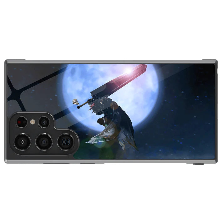 Berserk Moon Tempered Glass Tough Soft Silicone Samsung Case