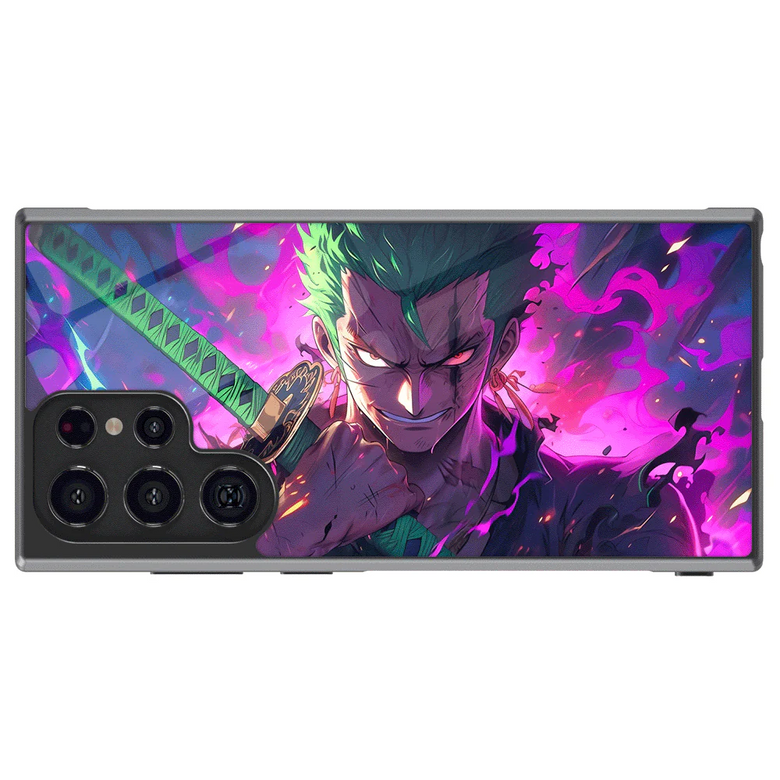 One Piece Zoro Purple Dragon 2 Tempered Glass Tough Samsung Galaxy Phone Case