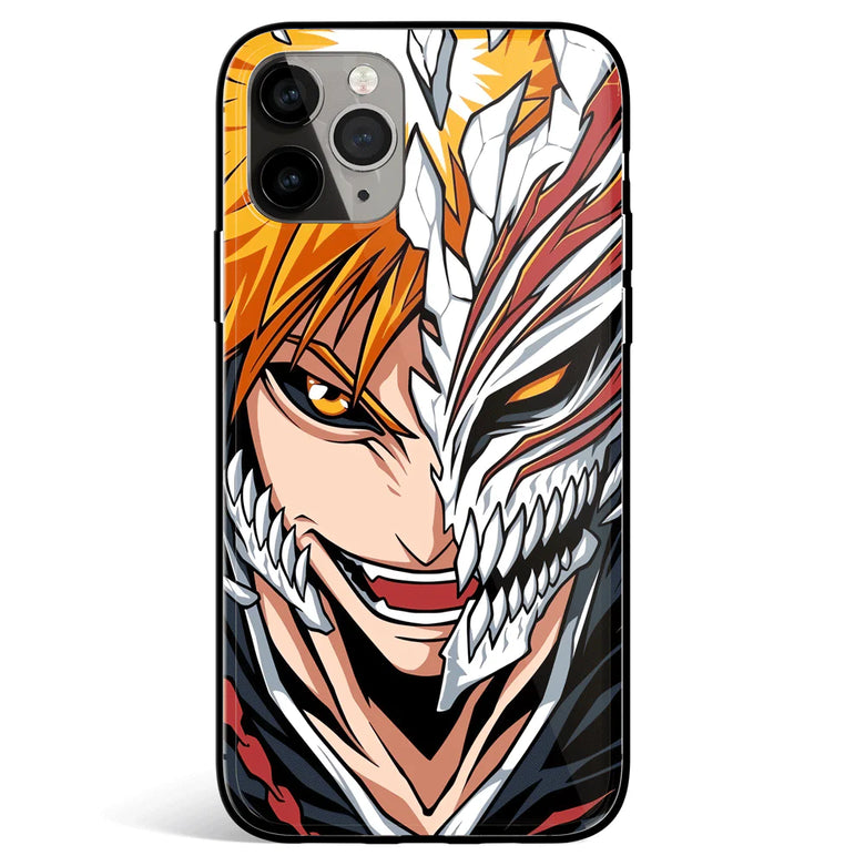 Bleach Ichigo Half Mask Tempered Glass Soft Silicone iPhone Case