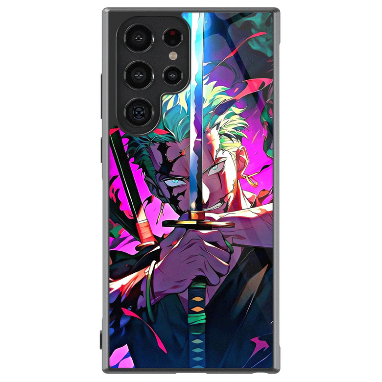 One Piece Zoro Purple Sword Tempered Glass Tough Samsung Galaxy Phone Case