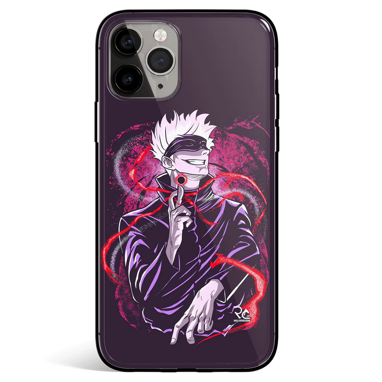 Jujutsu Kaisen Cursed Technique Reversal Tempered Glass Soft Silicone iPhone Case