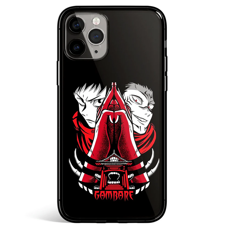 Jujutsu Kaisen Anime Landscape Tempered Glass Soft Silicone iPhone Case