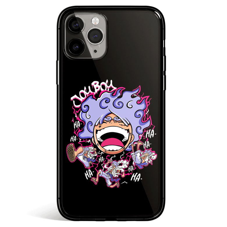 One Piece Laughing Luffy Bage Tempered Glass Soft Silicone iPhone Case