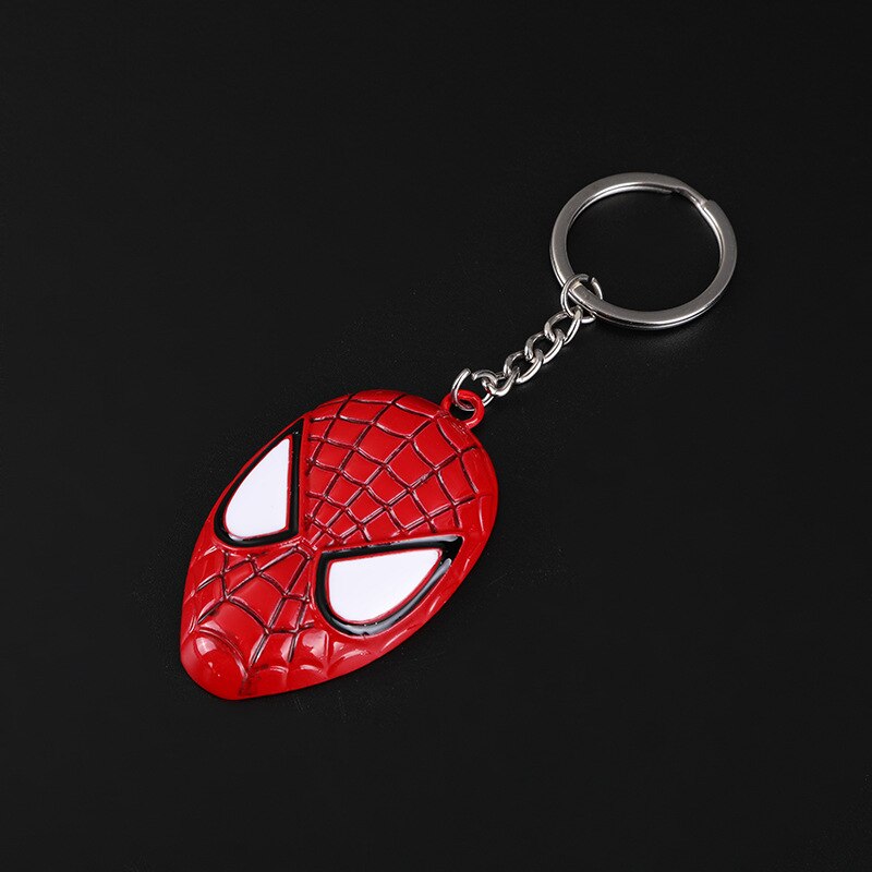 Spider man face metal keychain