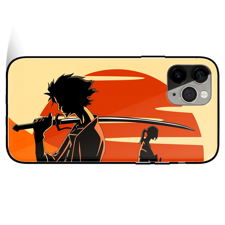 One Piece Luffy and Sword Tempered Glass Soft Silicone iPhone Case