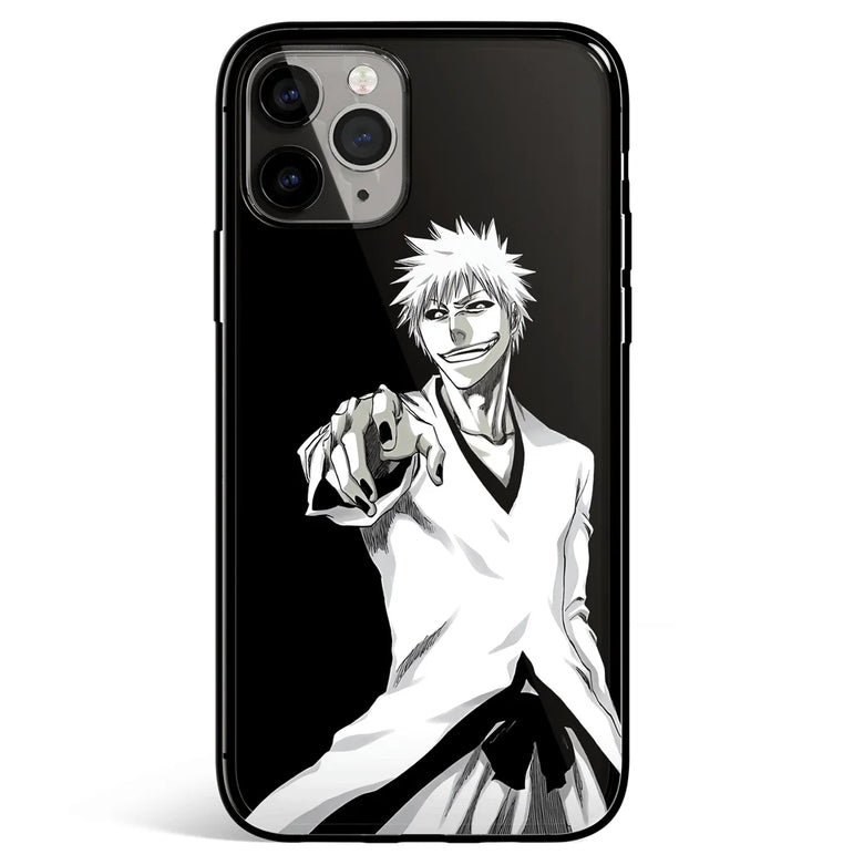 Bleach Shiro Ichigo Tempered Glass Soft Silicone iPhone Case